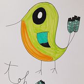 Pájaro Toh. Education, Traditional illustration, and Children's Illustration project by Xènia Segués Belmar - 05.31.2020