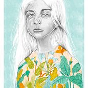 Retrato con lápiz, técnicas de color y Photoshop. Desenho a lápis projeto de Doris Lisset Mamani Sauñe - 01.06.2020