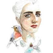 My project in Illustrated Portrait in Watercolor course. Graphic Design, and Traditional illustration project by ingridmaxwell - 06.01.2020