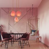 Pink living-room interior design. 3D, Interior Architecture, Decoration, 3D Design, Interior Design, Infographics & Interior Decoration project by MCarmen Sevilla - 04.01.2020