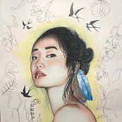Mi Proyecto del curso: Retrato ilustrado en acuarela. Un proyecto de Pintura a la acuarela de Nuria Spinola Valencia - 02.06.2020