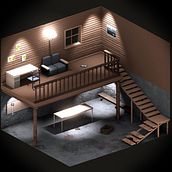 Studio/Basement - Blender & Unity demo reel. 3D, 3D Design, Design de videogames, e Videogames projeto de Daniel Buitrago Barroso - 02.06.2020