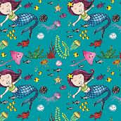 Illustrated Pattern Design - 'Under the Ocean'. Un progetto di Illustrazione tradizionale, Pattern design e Pittura ad acquerello di ankdesign - 02.06.2020