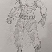 Mi Proyecto del curso: Ilustración para cómics: anatomía de un superhéroe. Un projet de B, e dessinée, Dessin au cra, on , et Dessin anatomique de Luis Peña - 03.06.2020