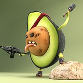 Rambocado, proyecto del curso: Creación de personajes con ZBrush y Cinema4D. Een project van 3D,  3D-modellering y  Digitaal schilderij van Diego Andres Porras Fonseca - 03.06.2020