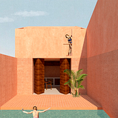 Meu projeto do curso: Representação gráfica de projetos arquitetônicos. Architecture, Graphic Design, Interior Architecture, Interior Design, L, scape Architecture, Collage, Digital Architecture, and Architectural Illustration project by Maria Freitas - 05.15.2020