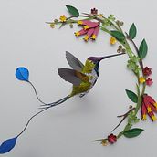 Mi Proyecto del curso, Técnicas avanzadas de papercraft: Colibrí cola de Espátula.. Een project van Beeldhouwwerk,  Beeldende kunst,  Creativiteit,  Ontwerp, Posterontwerp e Industrieel ontwerp van Beto Hernández - 30.07.2020