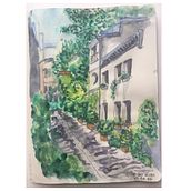 My project in Architectural Sketching with Watercolor and Ink course. Watercolor Painting project by audemarinep - 06.05.2020