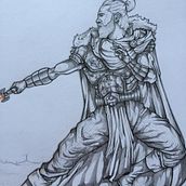 Hola aca esta el acabado del proyecto final un personaje creado por mi de hace un tiempo, un jedi aplicado las tecnicas aprendiadas en el curso . Un progetto di Street Art di Consuelo Miranda Araya - 05.06.2020