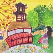 Mi Proyecto del curso: Ilustración en acuarela con influencia japonesa. Character Design project by Lisbeth Dame - 06.06.2020