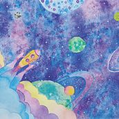 Viaje interestelar. Watercolor Painting project by Laura Ortiz Valbuena - 06.07.2020