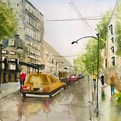 Mi Proyecto del curso: Paisajes urbanos en acuarela. Architecture, and Watercolor Painting project by amroldan94 - 06.07.2020