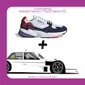 Fusión Zapatillas Adidas + Ford Falcon de competición. Un projet de Créativité, Design , Design graphique et Illustration traditionnelle de CD Graphic - 07.06.2020