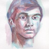 Mi Proyecto del curso: Retrato artístico en acuarela. Un proyecto de Bellas Artes de Claudia Cabrera Schmeisser - 23.06.2020
