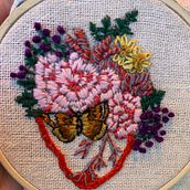 Embroidery illustration : flowering heart. Embroider project by Niki Albertson - 06.08.2020