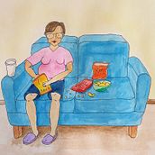 My project in The Art of Sketching: Transform Your Doodles into Art course - Couch snacks.. Traditional illustration project by kittims - 06.08.2020