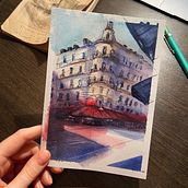 My project in Architectural Sketching with Watercolor and Ink course. Architectural Illustration, Sketching, and Watercolor Painting project by Taisiya Glushkova - 06.08.2020