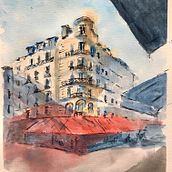 My project in Architectural Sketching with Watercolor and Ink course. Pintura em aquarela projeto de Duncan McAuley - 08.06.2020