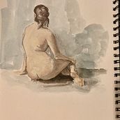 Human figure sketch in poster paint. Traditional illustration project by Alessandra Cesarato - 10.09.2020