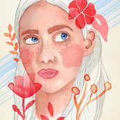 Mi Proyecto del curso: Retrato ilustrado en acuarela. Portrait Drawing, Traditional illustration, and Watercolor Painting project by Sandra Salas Suarez - 06.08.2020