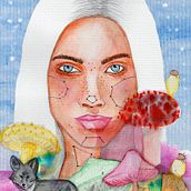 Meu projeto do curso: Retrato ilustrado em aquarela.  project by Ada Maria - 06.09.2020