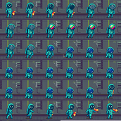Mi Proyecto del curso: Animación de personajes en pixel art para videojuegos . Un projet de Animation 2D, Animation de personnages , et Pixel art de Mel Trasfi - 11.06.2020