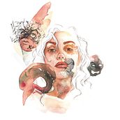 Mi Proyecto del curso: Retrato ilustrado en acuarela. Een project van Craft, Tekening met potlood,  Portrettekening, Traditionele illustratie, Aquarelschilderen y Retoucheren van foto's van Mya Espasa Aragón - 12.06.2020