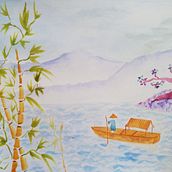 Mi Proyecto del curso: Ilustración en acuarela con influencia japonesa. Traditional illustration project by Sara - 06.13.2020