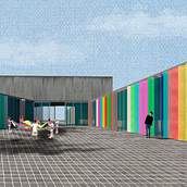 Escuela. Architecture, Graphic Design, Interior Architecture, Interior Design, L, scape Architecture, Collage, Digital Architecture, and Architectural Illustration project by Marcelo Gonzalez - 11.28.2020