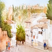 Meu projeto do curso: Paisagens urbanas em aquarela. Traditional illustration, Architectural Illustration, and Watercolor Painting project by Caroline Albuquerque - 06.15.2020