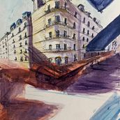 Mi Proyecto del curso: Dibujo arquitectónico con acuarela y tinta. Architecture project by Abby Acosta - 06.15.2020