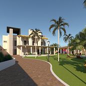 Casa habitación tipo residencial. Architecture, 3D Modeling, L, and scape Architecture project by Fernanda Inzunza - 06.15.2020