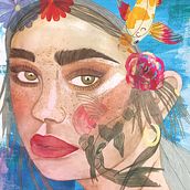 Mi Proyecto del curso: Retrato ilustrado en acuarela. Portrait Drawing, Watercolor Painting, and Digital Painting project by Sandy Morales - 06.16.2020