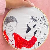 Juan y su vaca . Embroider project by Maria Falla - 06.16.2020