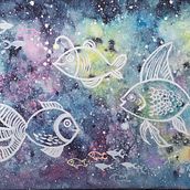 Mein Kursprojekt: Galaktisches Aquarium. Watercolor Painting project by Lilly Schmidt - 06.17.2020