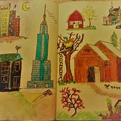 Mi Proyecto del curso: Técnicas de ilustración para desbloquear tu creatividad, dinosaurios, casas, peces.. Traditional illustration project by Andrés Aguirre Mauriz - 06.28.2020