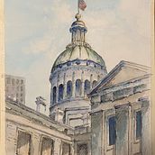 Saint Louis Old Court House . Watercolor Painting project by 江林 洪 - 06.18.2020