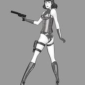 Sexy female secret agent, early draft. Digital Drawing project by dave8641 - 06.26.2020