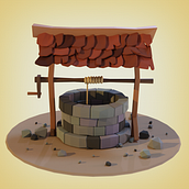 Pozzo Low Poly 3D . 3D, and 3D Modeling project by Luisa Strangis - 06.21.2020