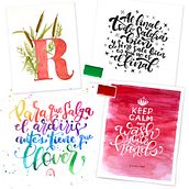 Lettering y acuarela Ein Projekt aus dem Bereich Lettering, Digitales Lettering und Aquarellmalerei von Rosana Cabal - 21.06.2020
