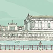 My project: "Alte Nationalgalerie" from the other side of the river | Berlin. Un proyecto de Ilustración arquitectónica de Daniel Chimal - 22.06.2020