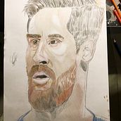 Messi. Drawing, Pencil Drawing, Artistic Drawing, Portrait Drawing, and Realistic Drawing project by Rafael Cohen - 06.22.2020