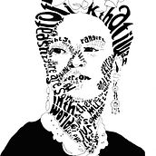 My project in Hand-Drawn Typographic Portrait course. Traditional illustration, Ink Illustration, Lettering, and Portrait Drawing project by Susan Carter - 06.22.2020