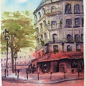 My project in Architectural Sketching with Watercolor and Ink course. Architecture project by Rebecca Rich - 06.23.2020