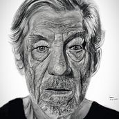 Realistic Portrait sketch of Sir Ian Mckellen. Desenho a lápis, Desenho de retrato, Criatividade, e Esboçado projeto de Suvam Saha - 23.06.2020