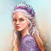 Lady with crystal crown. Un proyecto de Ilustración digital de Gemma Adreani - 24.06.2020