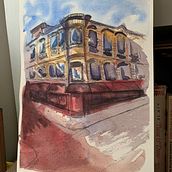 My project in Architectural Sketching with Watercolor and Ink course. Watercolor Painting project by Amy Timperley - 06.25.2020