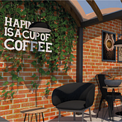 Coffe Shop . Arhitectură, Arhitectură peisagistică, Ilustrație digitală, Arhitectura digitală & Ilustrație arhitecturală de Yomi Narváez - 11.06.2022