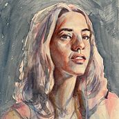 My project in Artistic Portrait with Watercolors course. Projekt z dziedziny  Sztuki piękne,  Malarstwo, Malowanie akwarelą i Portrety użytkownika kathryn_fletcher - 26.06.2020