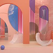 My project in Abstract Compositions with Cinema 4D course. 3D Modeling project by Joy Oh - 06.26.2020